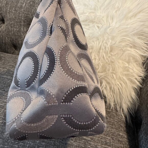 Coach Signature Hobo Bag Gray Pewter Canvas & Leather Hangtag Model J1373-29124E - Picture 5 of 12